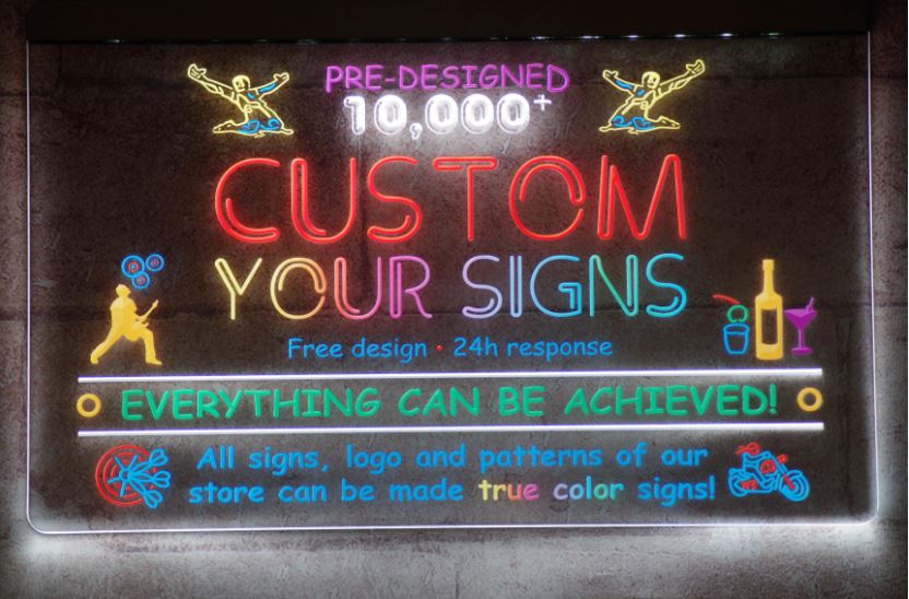 The sky is the limit with our UNLIMITED COLOR LED SIGNS