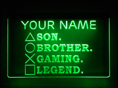 Gamer Acrylic LED Sign - Personalized Gamer Sign'