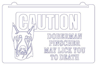 Eye-Popping Custom Made Acrylic LED Doberman Sign