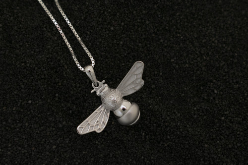 Handmade Sterling Silver & Gold Bumble Bee Necklace -