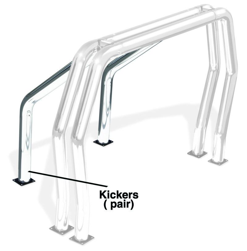 Go Rhino RHINO Bed Bar - Kickers - Chrome - 9560C