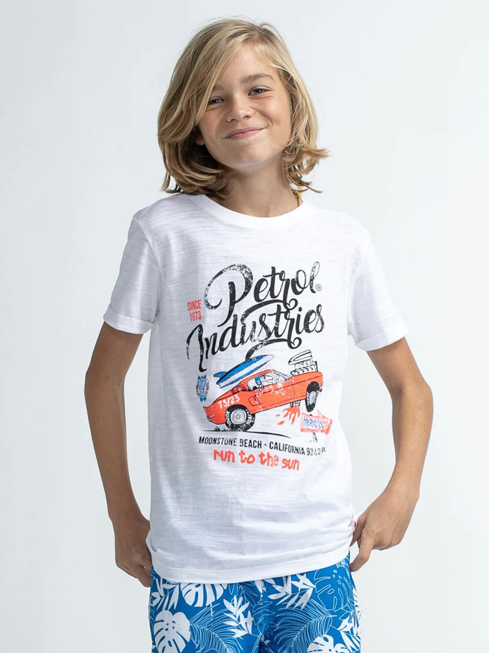 Print Bright Classic T-Shirt - White - Kiezkinder Petrol