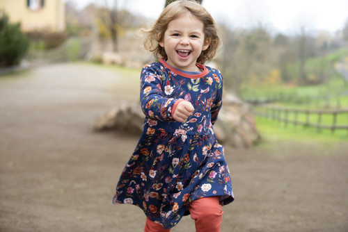Enfant Terrible - Organic Sweatkleid mit Blumendruck Dark Blue-Copper