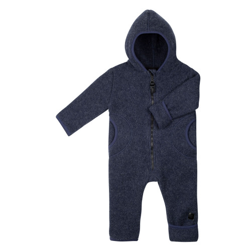 Pure Pure - Wollfleece Overall mit Reißverschluss Merinowolle Marine