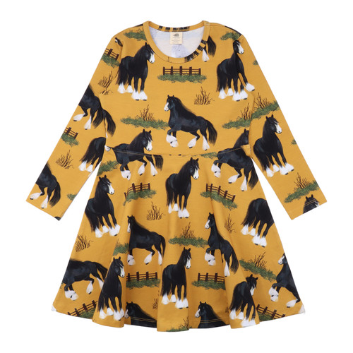 Walkiddy - Organic Kleid mit Tellerrock Shire Horses