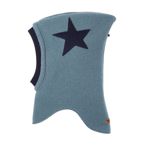 Pure Pure - Schlupfmütze Wollfleece Merinowolle mit Stern Storm Blue