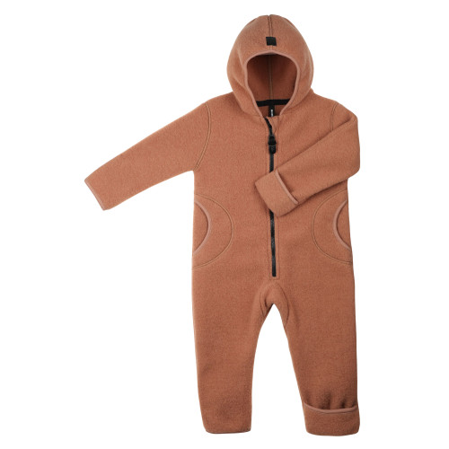Pure Pure - Wollfleece Overall mit Zipper Mocha