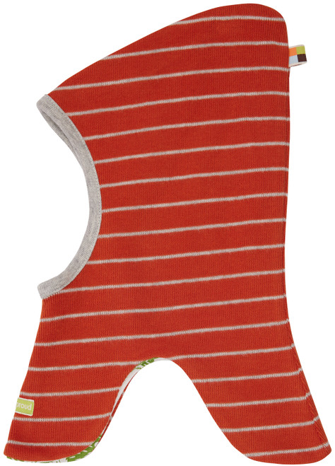 Loud+Proud - Organic Schlupfmütze Ringel Terracotta Wendemütze