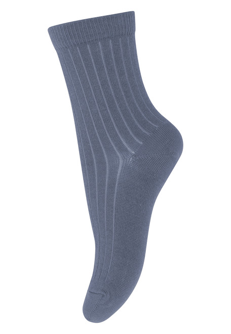 MP Denmark - Socken Merinowolle Dünn Rippe Stone Blue
