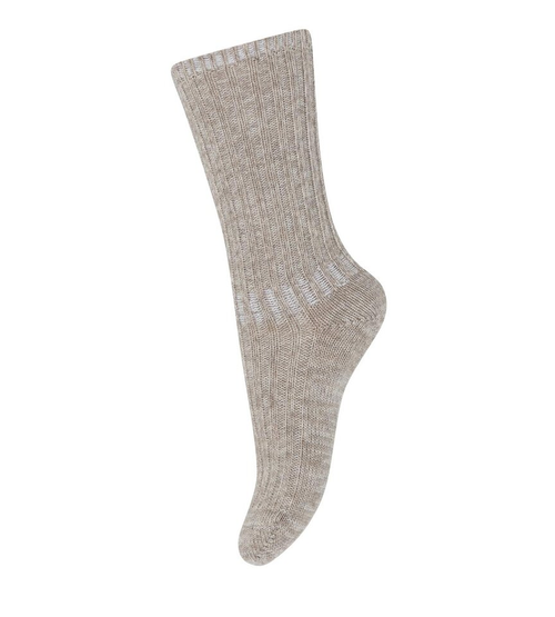 MP Denmark - Socken Merinowolle Quinn Socks Rippe Light Brown Melange