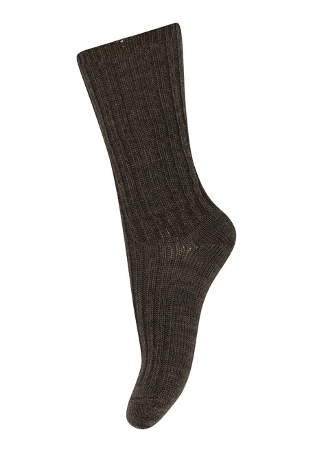 MP Denmark - Socken Merinowolle Quinn Socks Rippe Dark Brown