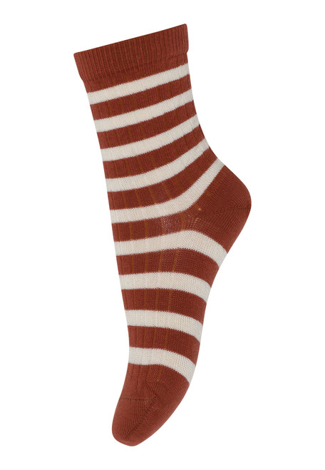 MP Denmark - Socken Merinowolle Dünn Rippe Elis Socks Rustic Clay