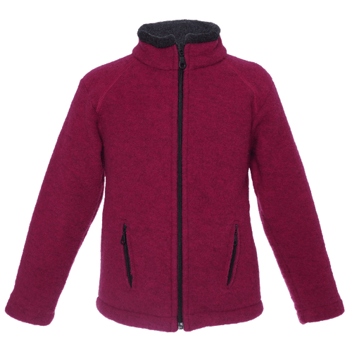 Reiff - Organic Wollfleece Jacke Colori mit Zipper Beere-Schwarz