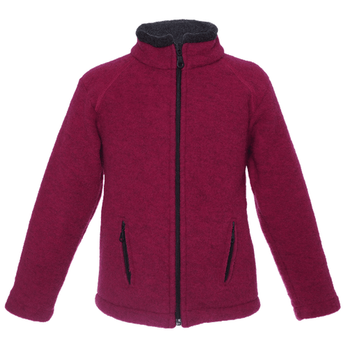 Reiff - Organic Wollfleece Jacke Colori mit Zipper  Beere-Schwarz