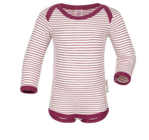 Engel - Organic Langarmbody Wolle-Seide Natural/orchid