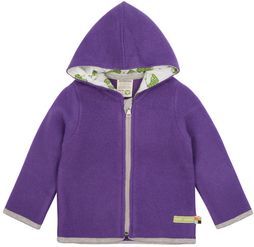 Loud+Proud - Organic Wollfleece Jacke mit Zipper Violet