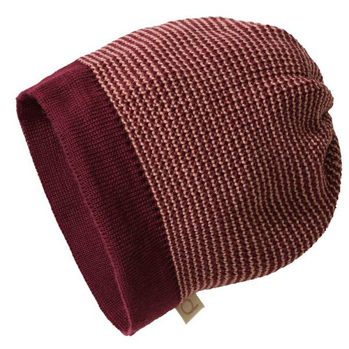 Disana - Organic Strickbeanie Merinowolle Cassis-Rosé