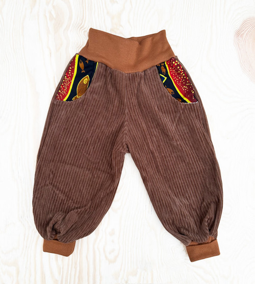 Kiezkinder - Pumphose Cordnicki Braun bunte Tasche