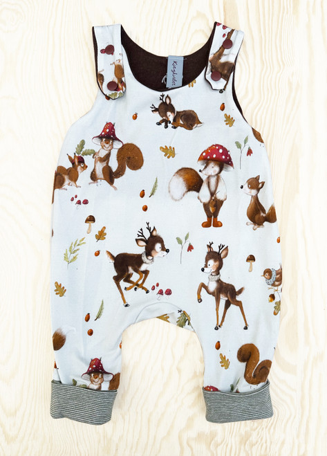 Kiezkinder - MitwachsStrampler Bio-Jersey Eichhörnchen