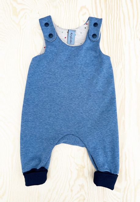 Kiezkinder - MitwachsStrampler Alpenfleece Blau meliert