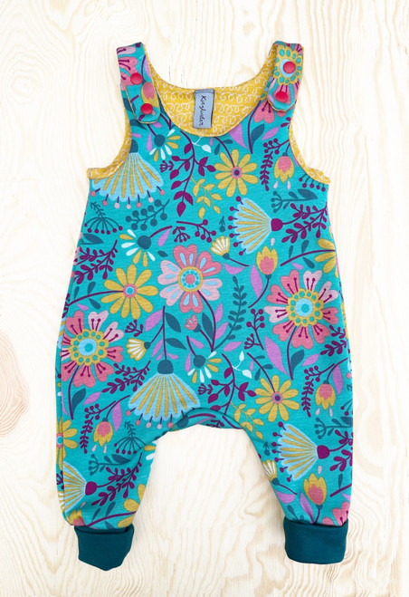 Kiezkinder - MitwachsStrampler Alpenfleece Blau meliert