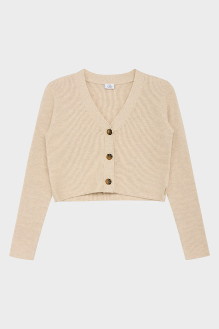 Hust&Claire - Organic Cardigan Patricia Wheat Melange