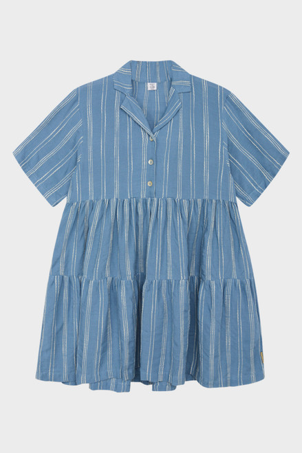 Hust&Claire - Kleid Kafiye Viskose blau gestreift