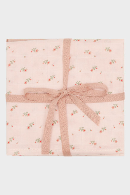 Hust&Claire - Musselintuch 3er-Pack Blume rosé