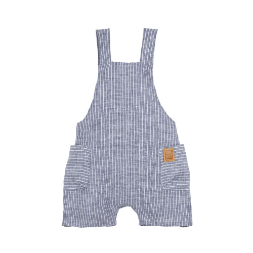 PurePure - Organic Latzhose Leinen Streifen marine