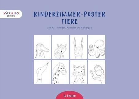 „Kinderzimmer - Poster Tiere“ zum Ausschneiden, Ausmalen & Aufhängen
