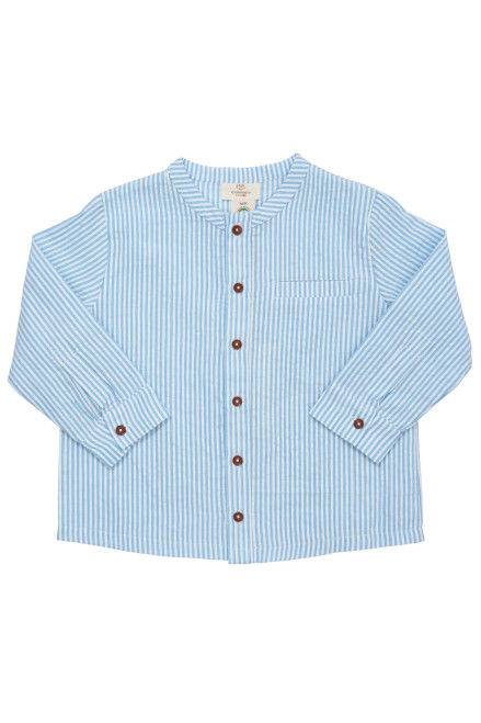 Copenhagen Colors - Organic Seersucker Hemd Cream Stripe
