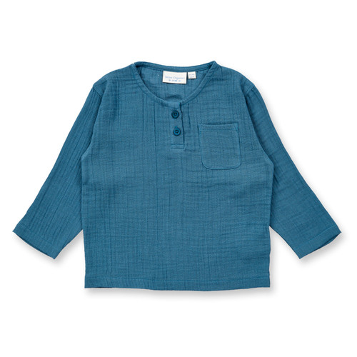 Sense Organics - PLIN Musselinshirt Langarm DeepOcean