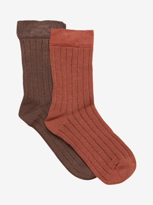 Minymo - Socken aus Bambusviskose Cocoa Brown 2er-Pack