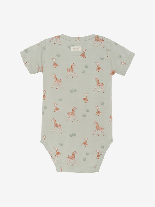 Fixoni - Body kurzarm Bambusviskose Giraffe Mineral Grey