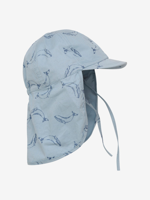 Enfant - Sommermütze mit Nackenschutz Dusty Blue Wal