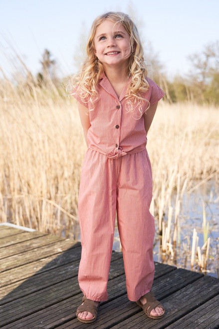 Müsli - Organic Crop Shirt Streifen rot Natur