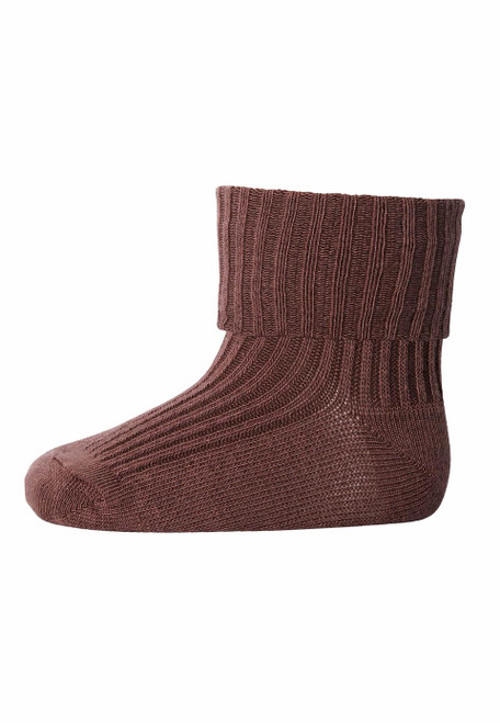 MP Denmark - Babysocke Rippe Wolle Brown Sienna