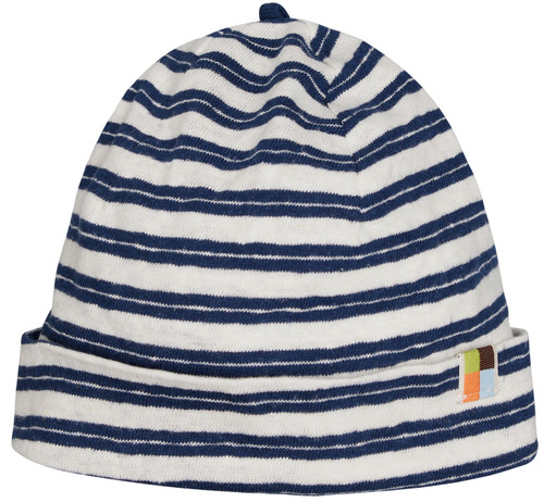Loud+Proud - Beanie mit Leinen Streifen Ultramarine