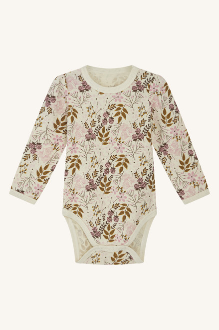 Hust & Claire - Langarmbody Badia Wolle/ Bambusviskose Orchid Blume