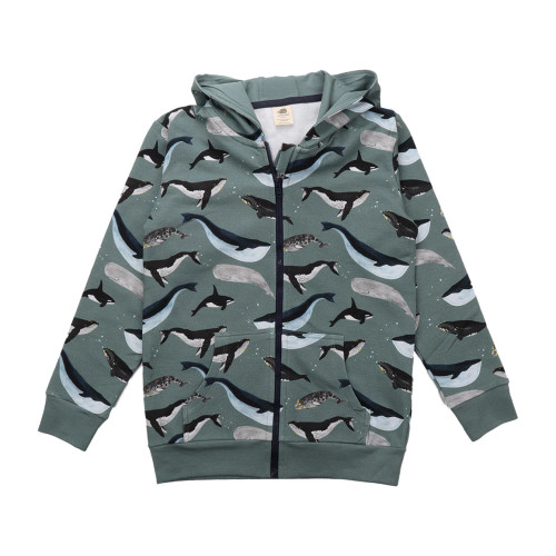 Walkiddy - Organic Sweatjacke mit Zipper & Kapuze The Great Whales