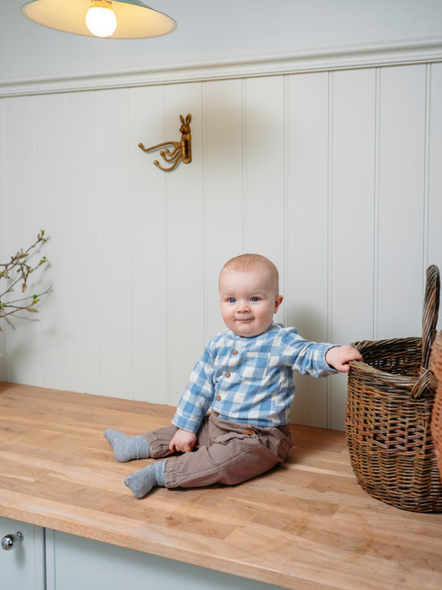 Hust & Claire - Hemdbody Bertil Langarm Karriert Flanell