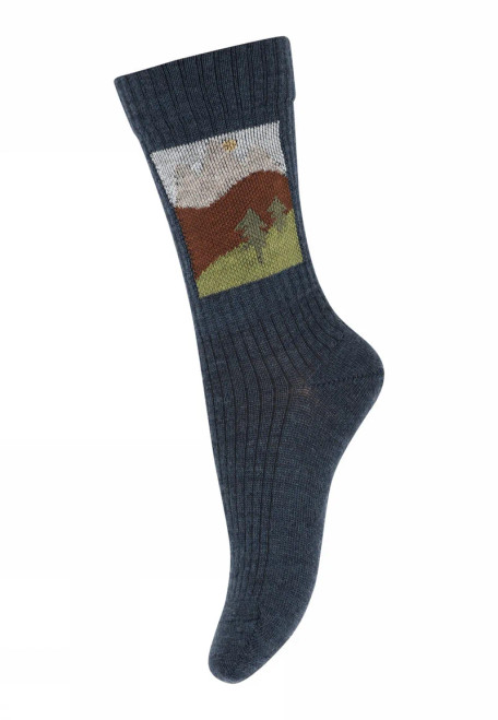 MP Denmark - Wollsocken Willum Dark Denim Melange