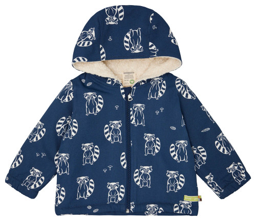 Loud+Proud - Organic Wasserabweisender Jacke mit Teddyfutter Dachs Ultramarine
