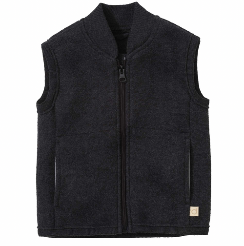 Disana - Organic Wollwalk Weste mit Zipper Anthrazit