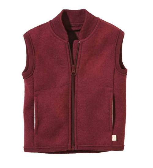 Disana - Organic Wollwalk Weste mit Zipper Cassis