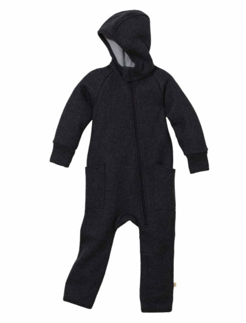 Disana - Organic Wollwalk Overall mit Zipper Anthrazit