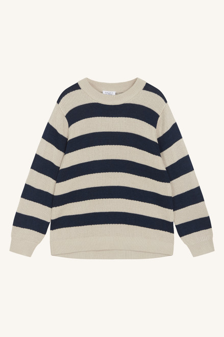 Hust & Claire - Organic Strickpullover Pos Bambusviskose Marine/ Natur