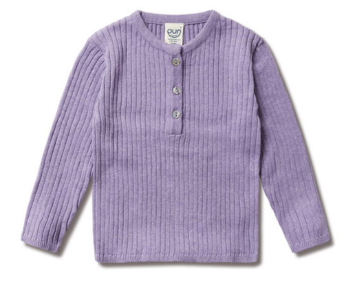 Puri - Organic Strickjäckchenl Strickpullover-Leinen Purple
