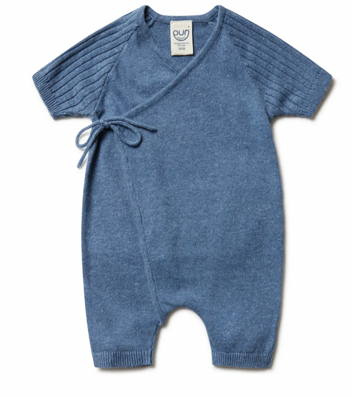 Puri - Organic Kurzoverall Biobaumwolle-Leinen Blau