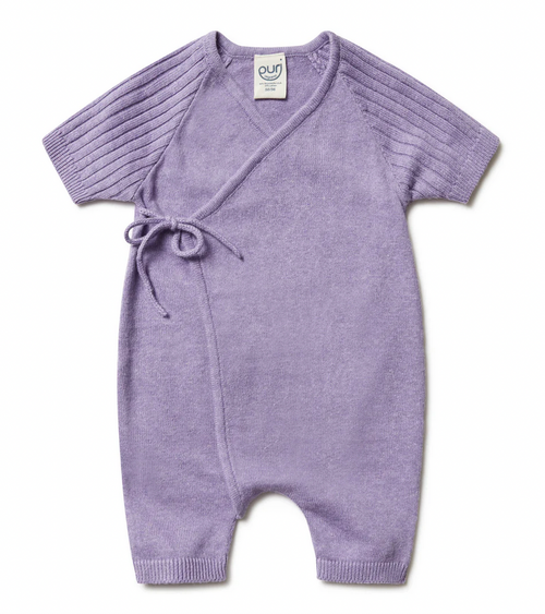 Puri - Organic Kurzoverall Biobaumwolle-Leinen Purple